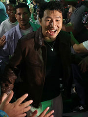 Marvel Hall H 2026 Simu Liu Brown Leather Jacket