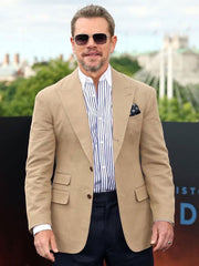 Matt Damon The Odyssey 2026 Beige Blazer