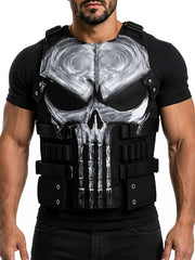 Men's Genuine Leather Skull Vest
