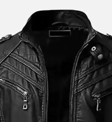 Men's Slim Fit Motorcycle Leather Jacket
