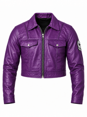 Future Trunks purple short leather jacket for fans