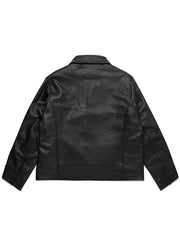 Mutimer script logo leather jacket