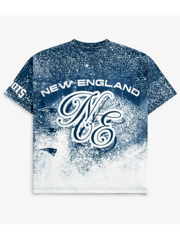 New England Patriots jumbo print sublimation tee back view flat lay