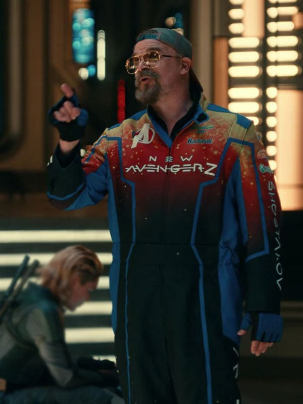 David Harbour Red Guardian New Avengerz jumpsuit close up side profile