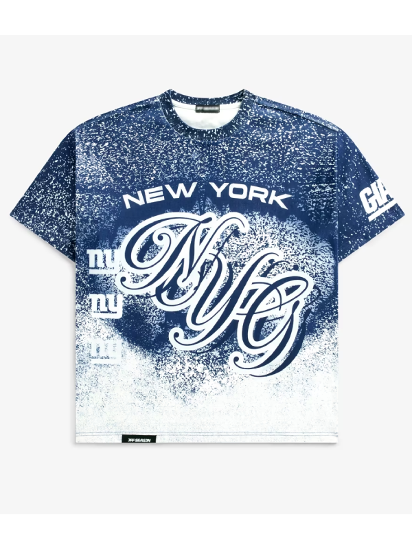 New York Giants NYG sublimation print shirt front flat lay
