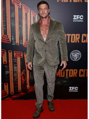 Alan Ritchson Motor City 2026 Olive Suit