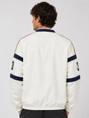 TEAM Woven Pullover back view colorblock sleeve detail