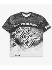 Pittsburgh Steelers PIT sublimation print shirt front flat lay