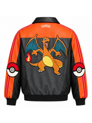 Pokemon Charizard jacket back flat lay patch detail