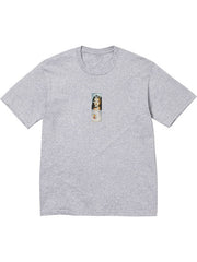 Supreme Prayer Card Box Logo Tee gray T-shirt with centered prayer card graphic