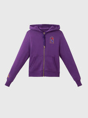 Beauty and the Beast purple zip hoodie flat lay front