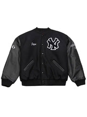 Yankees Jay Z varsity jacket front view NY logo Jigga embroidery