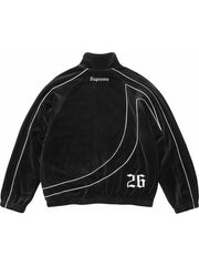 Black Supreme X Umbro velour track jacket back view
