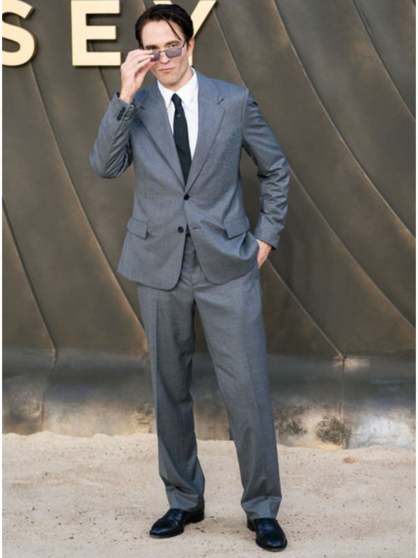 Robert Pattinson The Odyssey 2026 Gray Suit