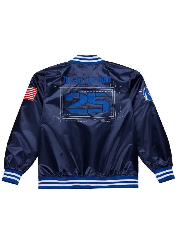 Jay-Z The-Blueprint 25th anniversary satin bomber jacket back view