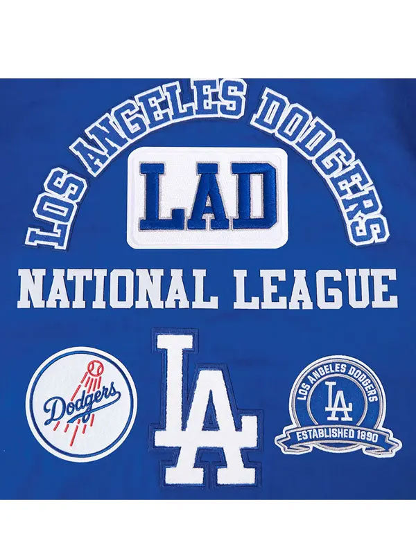 Los Angeles Dodgers jacket back patches close up National League