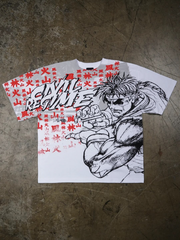 Ryu Street Fighter Civil Regime graphic tee front view flat lay