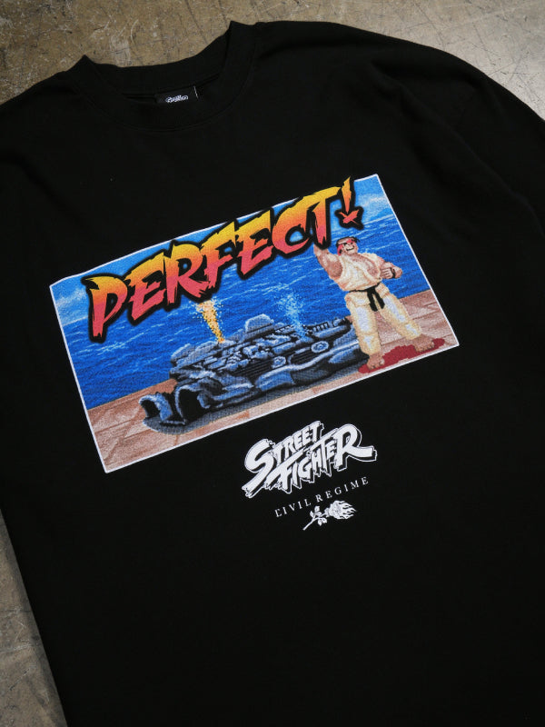 Ryu Street Fighter bonus round tee front print close up