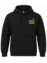Seager Coors Banquet black hoodie front flat lay