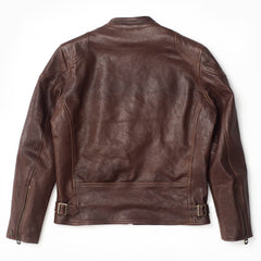 Brown Cafe Racer Leather Jacket for Mens