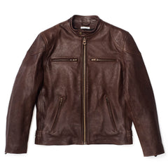 Brown Cafe Racer Leather Jacket for Mens