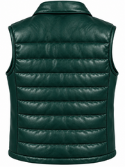 Silent Hill Townfall green leather puffer vest back flat lay