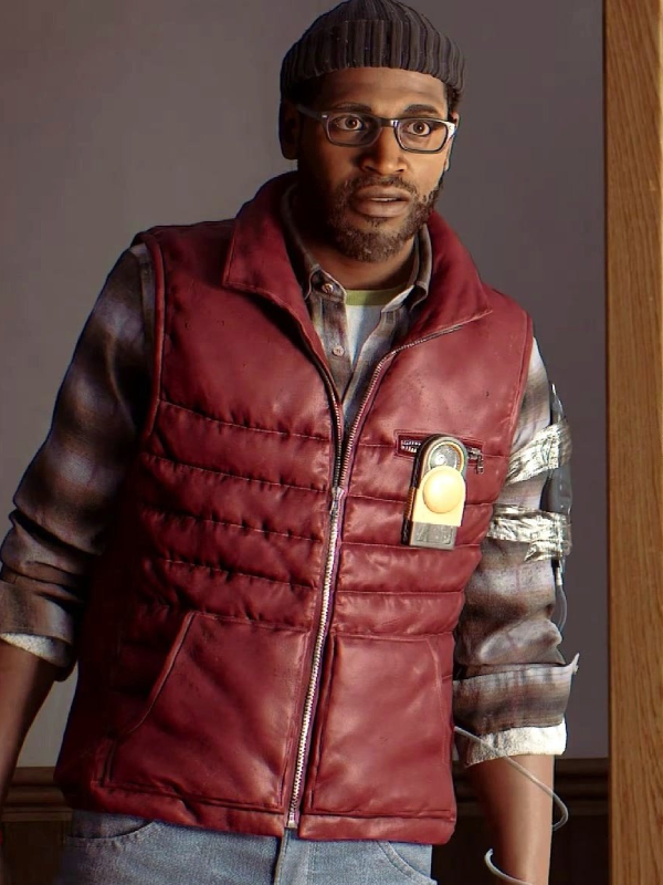 Jovan Adepo Simon Ordell burgundy leather vest red lit scene