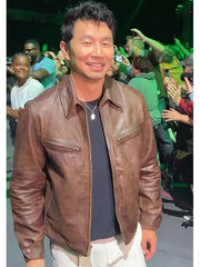Marvel Hall H 2026 Simu Liu Brown Leather Jacket