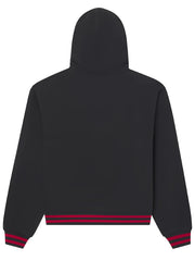 Fleece zip sweatshirt Sp5der black red rib hem