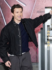 Tom Holland Black Bomber Jacket
