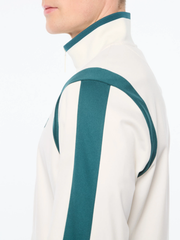 Ribbed collar zip jacket