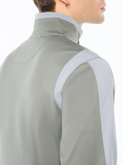 Ribbed collar zip jacket