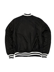 Pittsburgh Steelers black MA-1 flight jacket back view