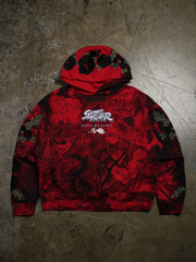 Street Fighter Civil Regime rose hoodie front view red