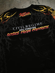 Chun-Li Street Fighter black tee front print close up