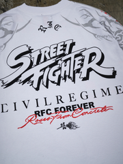 Street Fighter Civil Regime tee back logo close up detail
