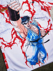 Street Fighter Ryu jersey close up front graphic detail