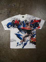 Ryu Street Fighter Civil Regime graphic tee front view flat lay