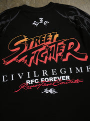 Street Fighter Civil Regime tee back logo close up detail