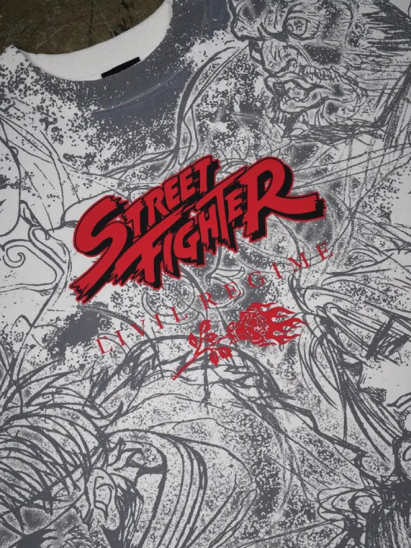 Street Fighter Civil Regime sleeveless tank front print close up