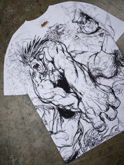 Street Fighter Blanka sketch tee back logo close up
