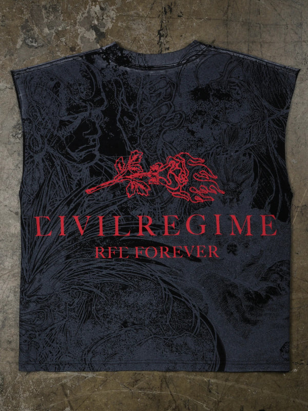 Street Fighter Civil Regime sleeveless tank back view black