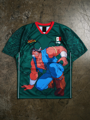 Civil Regime Street Fighter T. Hawk green jersey front flat lay