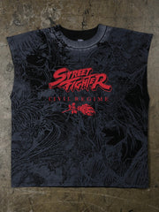 Street Fighter sketch print muscle tank front view black