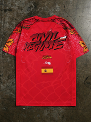 Street Fighter Civil Regime red soccer jersey back view