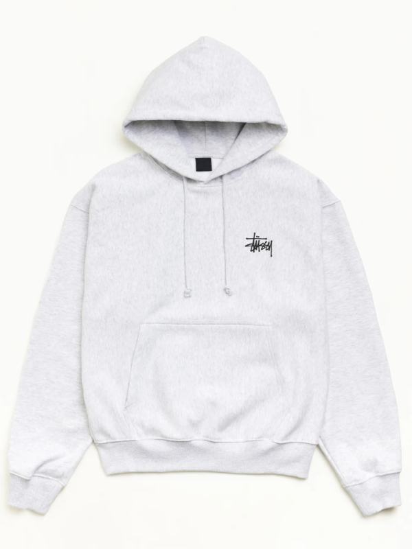 Stussy light grey hooded sweatshirt
