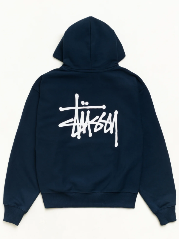 Stussy navy blue logo print sweatshirt