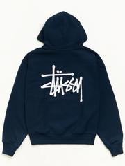 Stussy navy blue logo print sweatshirt