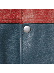 Supreme leather jacket colorblock snap detail