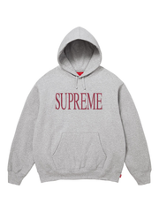 Supreme Capital hoodie heather grey front view logo